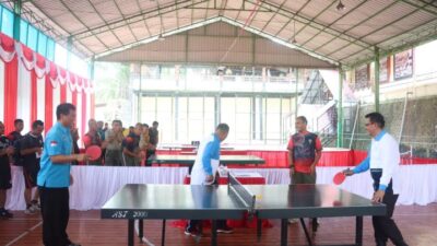 HUT ke-76 Bhayangkara, Polres Tapsel Gelar Kejuaraan Tenis Meja