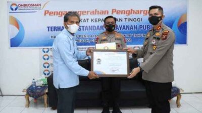 Ombudsman RI Beri Penghargaan Kepada Kapolres Tapsel