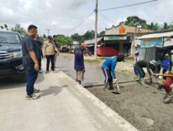 Hari libur, PJ Bupati Tebo, Manfaatkan Pantau pengerjaan Jalan Simpang Niam – Merlung