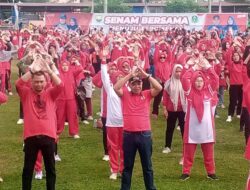 Ribuan Masyarakat Tebo Antusias Ikut Senam Sehat Bersama Pj Bupati Tebo, H.Aspan