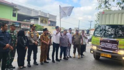 Wali Kota Tanjungbalai Ikut Lepas Pendistribusian Logistik Pemilu