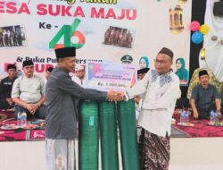 H Aspan ST Hadiri Tasyakuran HUT Ke-46 Desa Suka Maju Rimbo Ulu