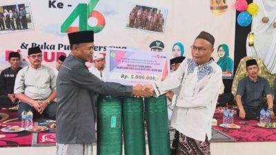 H Aspan ST Hadiri Tasyakuran HUT Ke-46 Desa Suka Maju Rimbo Ulu