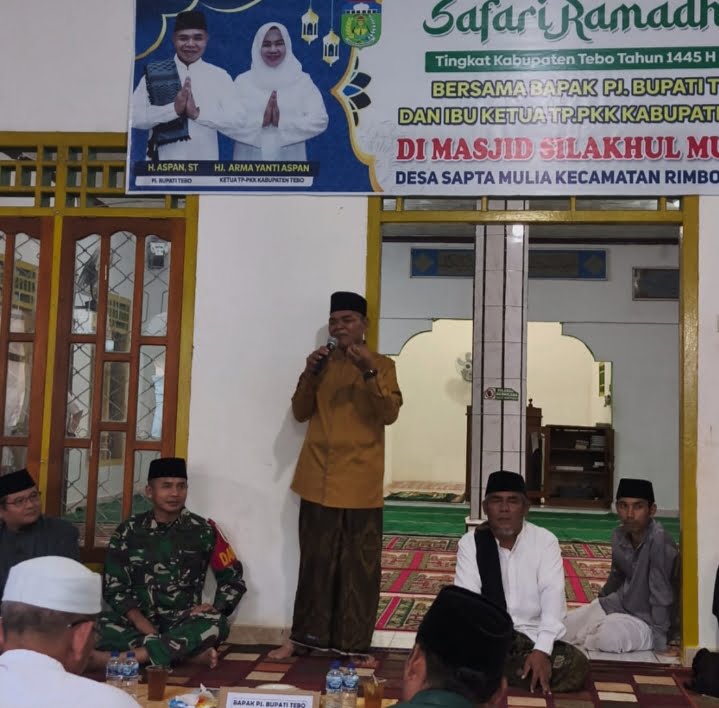Safari Ramadan di Desa Sapta Mulia, H Aspan ST Didoakan Warga Jadi Bupati Tebo 2024-2029