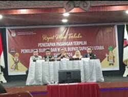KPU Taput Tetapkan Calon Bupati/Wakil Bupati Tapanuli Utara Terpilih Periode 2025-2030