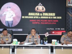 Polres Batu Bara Gelar Anev Mingguan Gangguan Kamtibmas, Kapolres Tegaskan Penindakan Kegiatan Ilegal dan Berantas Jaringan Narkoba
