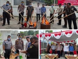Aparat Penegak Hukum, Rutan Tarutung Hadiri Pemusnahan Barang Bukti di Kejaksaan