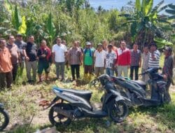 Kades Hiliganoita Immanuel Lase S.H Bersama Pengurus Ketua BPD Peninyanus Lase Monitoring Lahan Ketahanan Pangan