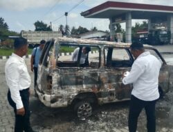 Dugaan Korsleting Aki Picu Kebakaran Mobil di SPBU Pakam, Kerugian sekitar Rp.20 Juta