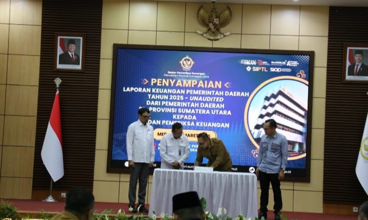 Tepati Tenggat Waktu, Pemkab Tapanuli Utara Serahkan LKPD Unaudited TA 2025 ke BPK RI Perwakilan Sumut