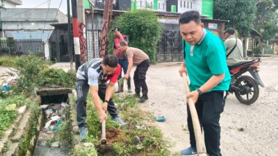 Polsek TBU Gelar Gotong Royong Bersama Perangkat Kecamatan